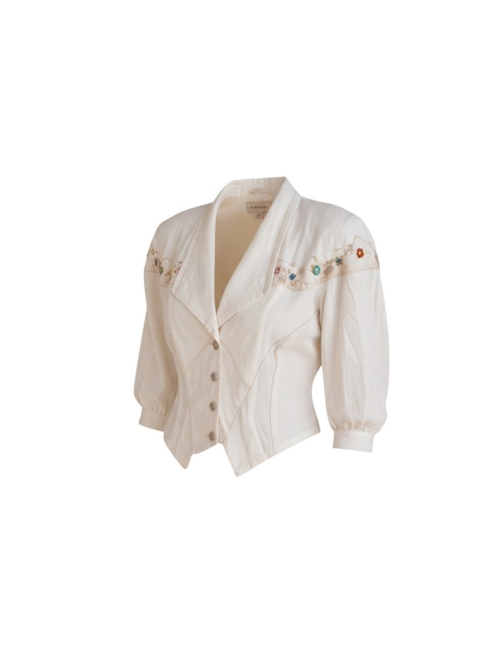 Ivory Embellished Western-Inspired Jacket